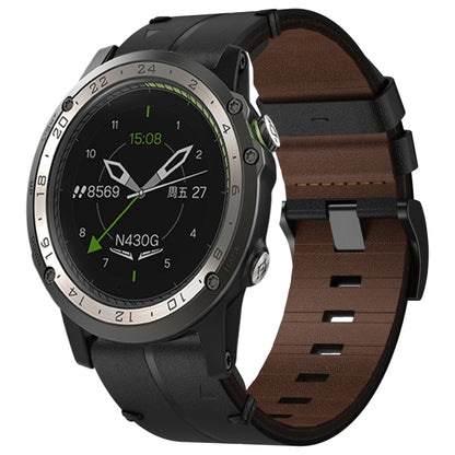 For Garmin D2 Charlie Leather Textured 26mm Watch Band(Black) - Watch Bands by buy2fix | Online Shopping UK | buy2fix