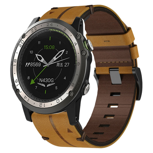 For Garmin D2 Charlie Leather Textured 26mm Watch Band(Brown) - Watch Bands by buy2fix | Online Shopping UK | buy2fix