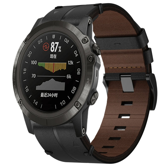 For Garmin D2 Delta PX Leather Textured 26mm Watch Band(Black) - Watch Bands by buy2fix | Online Shopping UK | buy2fix