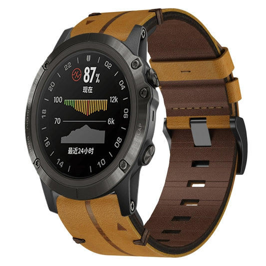 For Garmin D2 Delta PX Leather Textured 26mm Watch Band(Brown) - Watch Bands by buy2fix | Online Shopping UK | buy2fix