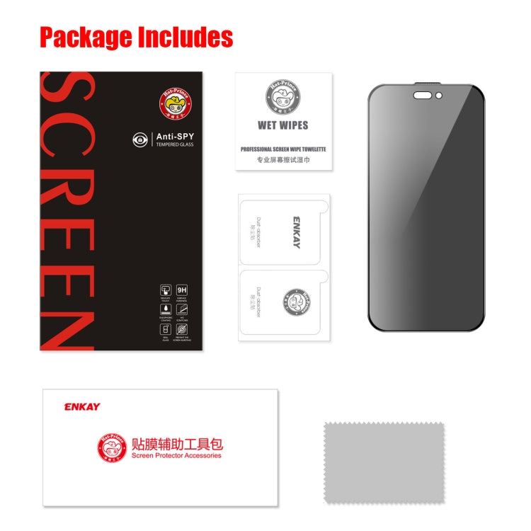 For iPhone 16 Pro ENKAY Hat-Prince 28 Degree Anti-peeping Tempered Glass Full Screen Film by ENKAY
