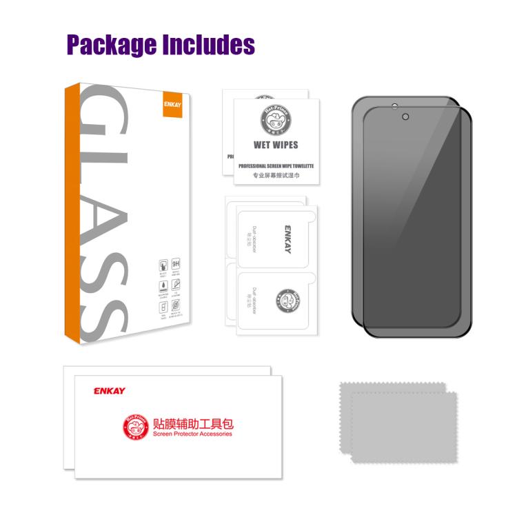 For iPhone 17 Air 2pcs ENKAY Hat-Prince 28° Anti-peeping Tempered Glass Protector Full Screen Film - iPhone 17 Air Tempered Glass by ENKAY | Online Shopping UK | buy2fix