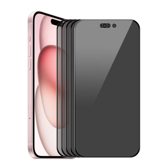 For iPhone 16 Plus 5 PCS/Pack ENKAY Hat-Prince 28 Degree Anti-peeping Privacy Tempered Glass Full Screen Film