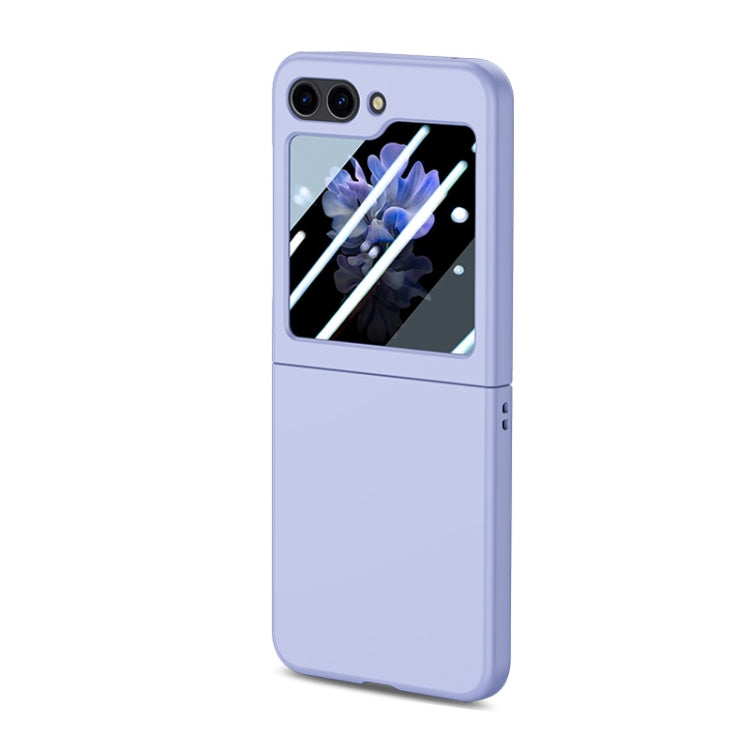 For Samsung Galaxy Z Flip5 JUNSUNMAY Smoothly PC + 9H Tempered Glass Protector Folding Phone Case(Light Green) - Galaxy Z Flip5 Cases by JUNSUNMAY | Online Shopping UK | buy2fix