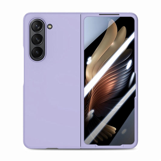 For Samsung Galaxy Z Fold5 JUNSUNMAY Smoothly PC + 9H Tempered Glass Protector Folding Phone Case(White) - Galaxy Z Fold5 Cases by JUNSUNMAY | Online Shopping UK | buy2fix
