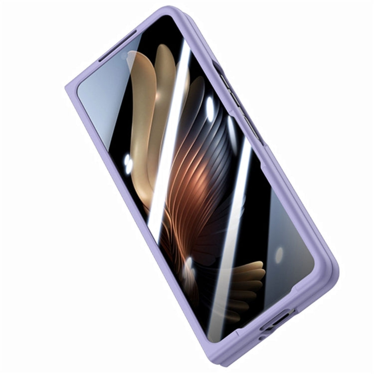 For Samsung Galaxy Z Fold5 JUNSUNMAY Smoothly PC + 9H Tempered Glass Protector Folding Phone Case(Light Green) - Galaxy Z Fold5 Cases by JUNSUNMAY | Online Shopping UK | buy2fix