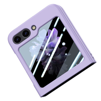 For Samsung Galaxy Z Flip6 / Flip7 FE JUNSUNMAY Smoothly PC + 9H Tempered Glass Protector Folding Phone Case(Light Green) - Galaxy Z Flip6 5G Cases by JUNSUNMAY | Online Shopping UK | buy2fix