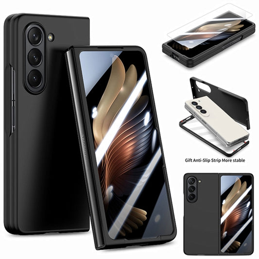 For Samsung Galaxy Z Fold6 JUNSUNMAY Smoothly PC + 9H Tempered Glass Protector Folding Phone Case(Black) - Galaxy Z Fold6 5G Cases by JUNSUNMAY | Online Shopping UK | buy2fix
