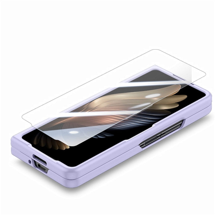 For Samsung Galaxy Z Fold6 JUNSUNMAY Smoothly PC + 9H Tempered Glass Protector Folding Phone Case(Yellow) - Galaxy Z Fold6 5G Cases by JUNSUNMAY | Online Shopping UK | buy2fix
