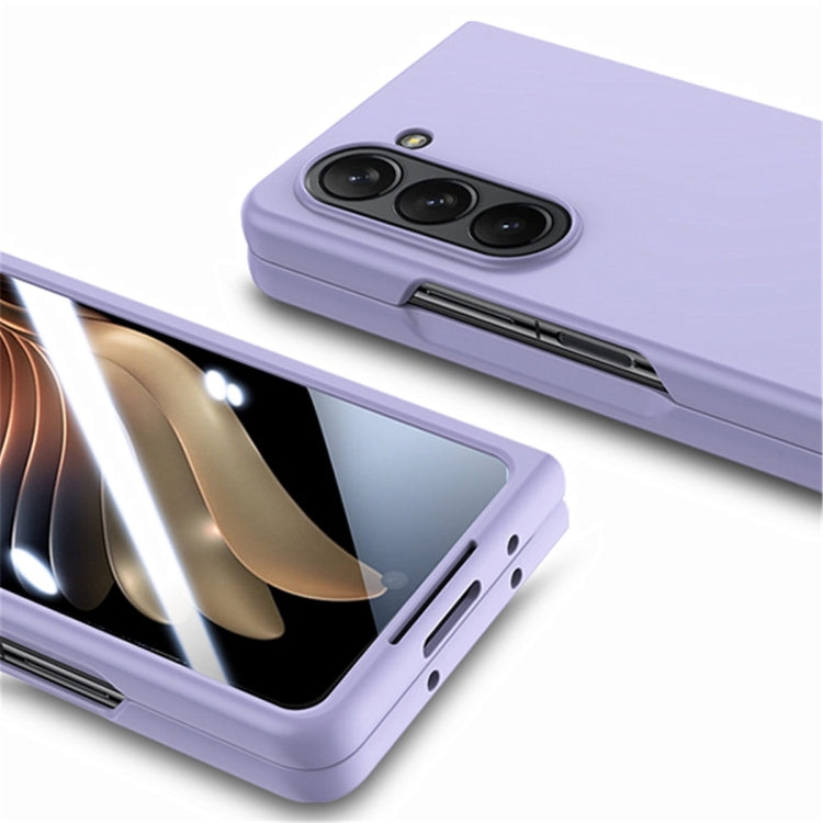For Samsung Galaxy Z Fold6 JUNSUNMAY Smoothly PC + 9H Tempered Glass Protector Folding Phone Case(Purple) - Galaxy Z Fold6 5G Cases by JUNSUNMAY | Online Shopping UK | buy2fix