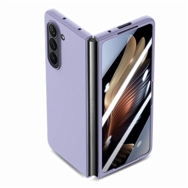 For Samsung Galaxy Z Fold6 JUNSUNMAY Smoothly PC + 9H Tempered Glass Protector Folding Phone Case(Pink) - Galaxy Z Fold6 5G Cases by JUNSUNMAY | Online Shopping UK | buy2fix