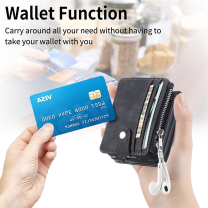 For Samsung Galaxy Z Flip5 JUNSUNMAY Wallet Leather Phone Case with Card Slots(Black) - Galaxy Z Flip5 Cases by JUNSUNMAY | Online Shopping UK | buy2fix