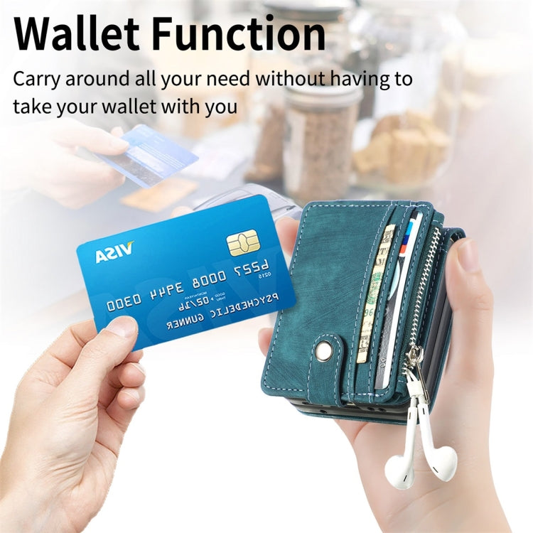 For Samsung Galaxy Z Flip5 JUNSUNMAY Wallet Leather Phone Case with Card Slots(Green) - Galaxy Z Flip5 Cases by JUNSUNMAY | Online Shopping UK | buy2fix