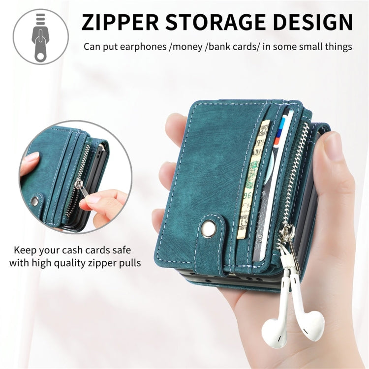 For Samsung Galaxy Z Flip5 JUNSUNMAY Wallet Leather Phone Case with Card Slots(Green) - Galaxy Z Flip5 Cases by JUNSUNMAY | Online Shopping UK | buy2fix