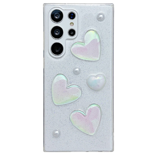 For Samsung Galaxy S23 Ultra 5G Love Epoxy TPU Protective Case(Transparent)
