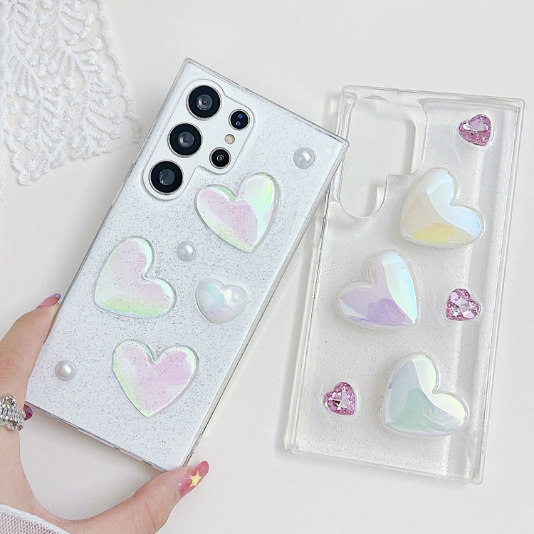 For Samsung Galaxy S25 Ultra 5G Love Epoxy TPU Protective Case(Transparent) by buy2fix