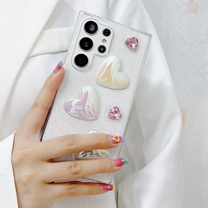 For Samsung Galaxy S25 Ultra 5G Love Epoxy TPU Protective Case(Pink) by buy2fix