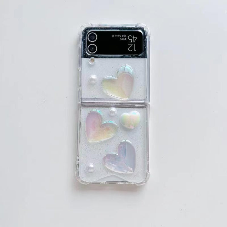 For Samsung Galaxy Z Flip3 Love Epoxy TPU Phone Case(Transparent) by buy2fix