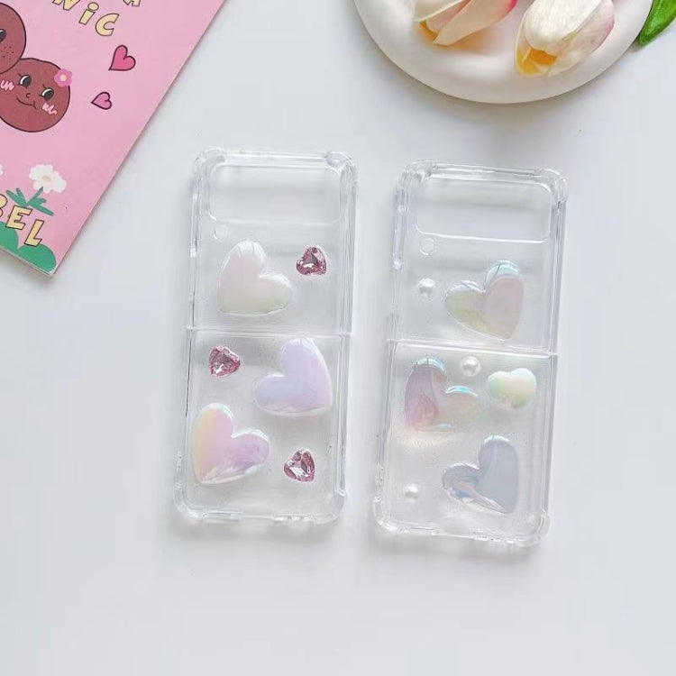 For Samsung Galaxy Z Flip3 Love Epoxy TPU Phone Case(Transparent) by buy2fix