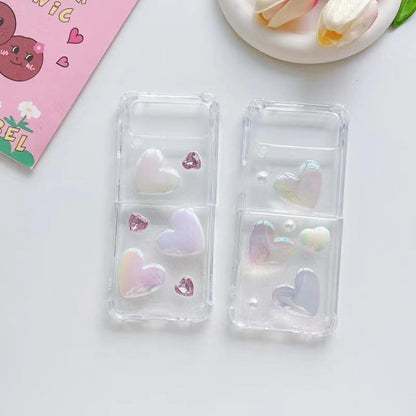 For Samsung Galaxy Z Flip5 Love Epoxy TPU Phone Case(Pink) - Galaxy Z Flip5 Cases by buy2fix | Online Shopping UK | buy2fix