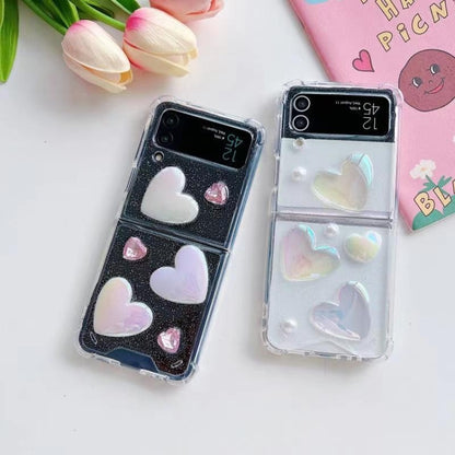 For Samsung Galaxy Z Flip3 Love Epoxy TPU Phone Case(Transparent) by buy2fix