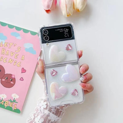 For Samsung Galaxy Z Flip3 Love Epoxy TPU Phone Case(Transparent) by buy2fix
