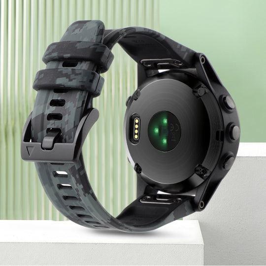 For Garmin Instinct 2X Solar Camouflage 26mm Silicone Watch Band(Camouflage Black)