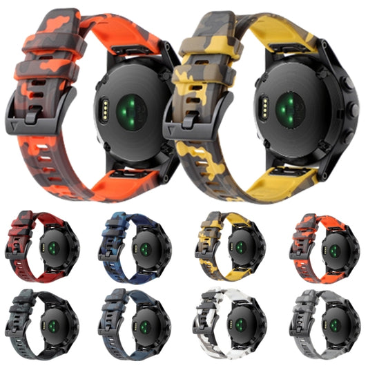 For Garmin TACTIX 7 Pro Camouflage 26mm Silicone Watch Band(Camouflage Blue) - Watch Bands by buy2fix | Online Shopping UK | buy2fix