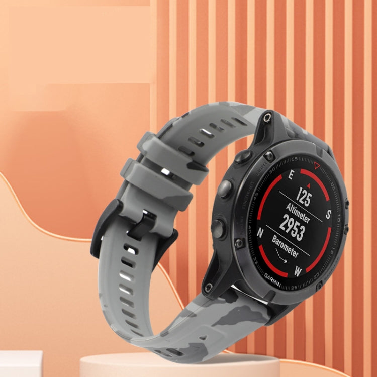 For Garmin Fenix 7X Camouflage 26mm Silicone Watch Band(Camouflage Red) - Watch Bands by buy2fix | Online Shopping UK | buy2fix