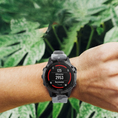 For Garmin Fenix 7X Camouflage 26mm Silicone Watch Band(Camouflage Red) - Watch Bands by buy2fix | Online Shopping UK | buy2fix