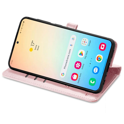 For Samsung Galaxy S25+ 5G Cat and Dog Embossed Leather Phone Case(Rose Gold) by buy2fix