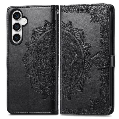 For Samsung Galaxy S23 FE 5G Mandala Flower Embossed Leather Phone Case(Black) by buy2fix