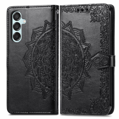For Samsung Galaxy M15 Mandala Flower Embossed Leather Phone Case(Black) by buy2fix