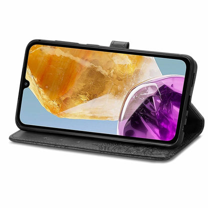 For Samsung Galaxy M15 Mandala Flower Embossed Leather Phone Case(Black) by buy2fix