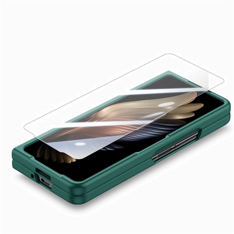 For   Samsung   Galaxy Z Fold5  5G Integrated Wristband Genuine Leather Phone Case(Drak Green) - Galaxy Z Fold5 Cases by buy2fix | Online Shopping UK | buy2fix