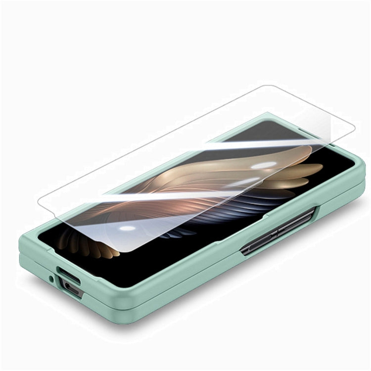 For   Samsung   Galaxy Z Fold5  5G Integrated Wristband Genuine Leather Phone Case(Green) - Galaxy Z Fold5 Cases by buy2fix | Online Shopping UK | buy2fix