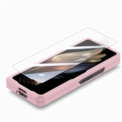 For   Samsung   Galaxy Z Fold5  5G Integrated Wristband Genuine Leather Phone Case(Pink) - Galaxy Z Fold5 Cases by buy2fix | Online Shopping UK | buy2fix