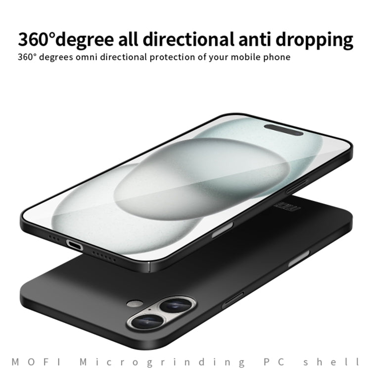 For iPhone 16 MOFI Frosted PC Ultra-thin Hard Phone Case(Blue) - iPhone 16 Cases by MOFI | Online Shopping UK | buy2fix