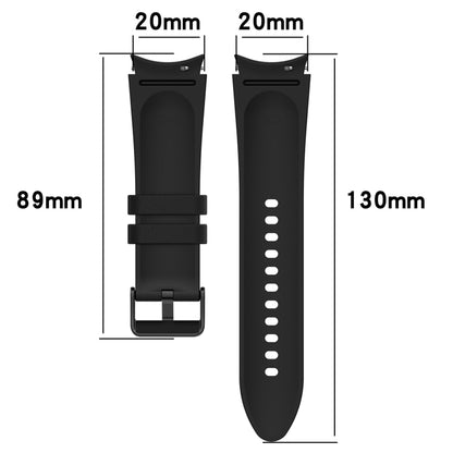 For Samsung Galaxy Watch 6 Silicone Leather Black Buckle Watch Band(Red) - Watch Bands by buy2fix | Online Shopping UK | buy2fix