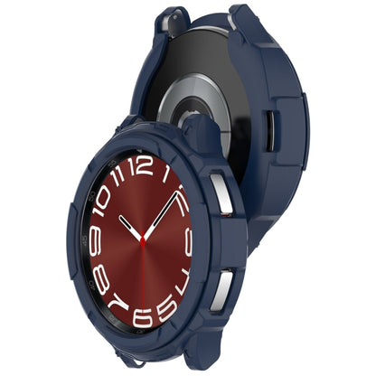 For Samsung Galaxy Watch 6 Classic 43mm Rotating Ring  + TPU Armor Watch Protective Case(Blue) - Watch Cases by buy2fix | Online Shopping UK | buy2fix