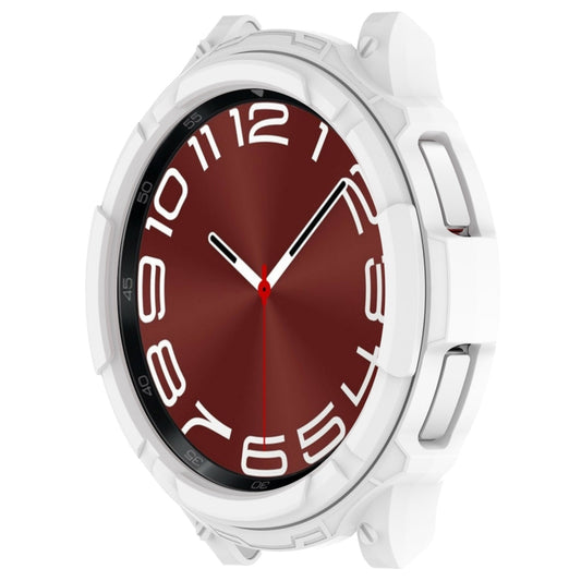 For Samsung Galaxy Watch 6 Classic 47mm Rotating Ring  + TPU Armor Watch Protective Case(White) - Watch Cases by buy2fix | Online Shopping UK | buy2fix