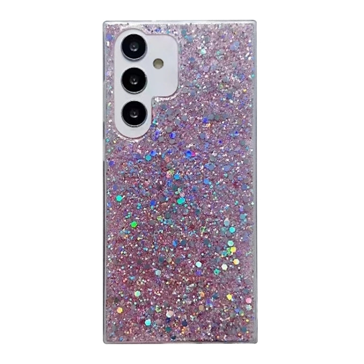For Samsung Galaxy S25 Ultra 5G Glitter Sequins Epoxy TPU Phone Case(Pink) by buy2fix