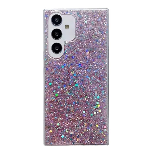 For Samsung Galaxy S25 Ultra 5G Glitter Sequins Epoxy TPU Phone Case(Pink) by buy2fix