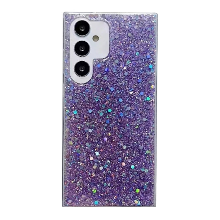 For Samsung Galaxy S25 Ultra 5G Glitter Sequins Epoxy TPU Phone Case(Purple) by buy2fix