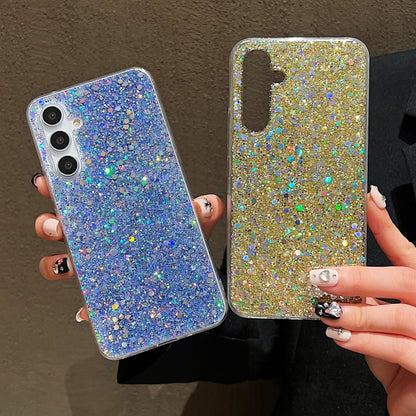 For Samsung Galaxy S25 Ultra 5G Glitter Sequins Epoxy TPU Phone Case(Blue) by buy2fix