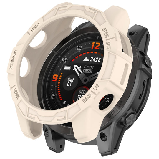 For Garmin Epix Pro / Epix Pro Gen 2 47mm / Fenix 7 / 7 Pro Armored TPU Half Wrapped Watch Protective Case(Starlight Color)
