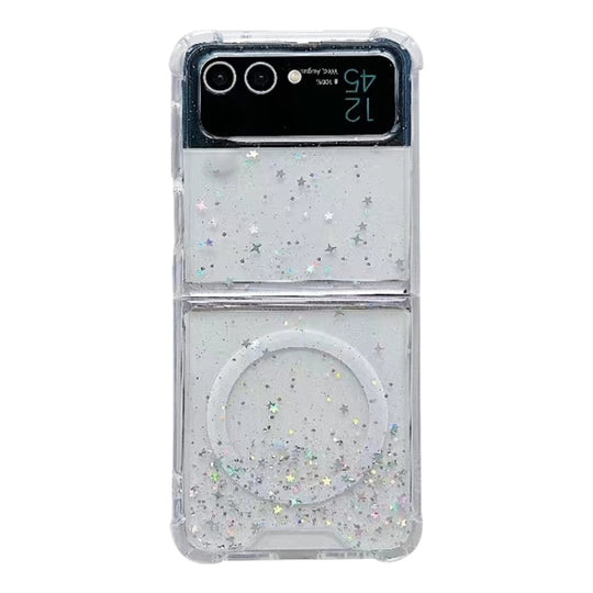 For Samsung Galaxy Z Flip3  Magsafe Glitter TPU Phone Case(White)