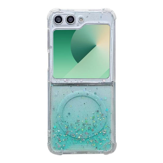 For Samsung Galaxy Z Flip5 Magsafe Glitter TPU Phone Case(Green) - Galaxy Z Flip5 Cases by buy2fix | Online Shopping UK | buy2fix