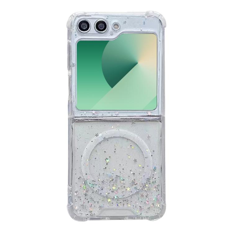 For Samsung Galaxy Z Flip5 Magsafe Glitter TPU Phone Case(White) - Galaxy Z Flip5 Cases by buy2fix | Online Shopping UK | buy2fix