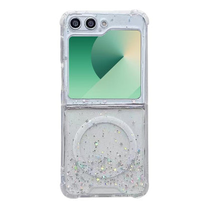For Samsung Galaxy Z Flip5 Magsafe Glitter TPU Phone Case(White) - Galaxy Z Flip5 Cases by buy2fix | Online Shopping UK | buy2fix